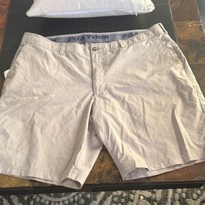 PGA Tour Men's Beige Flat Front Shorts